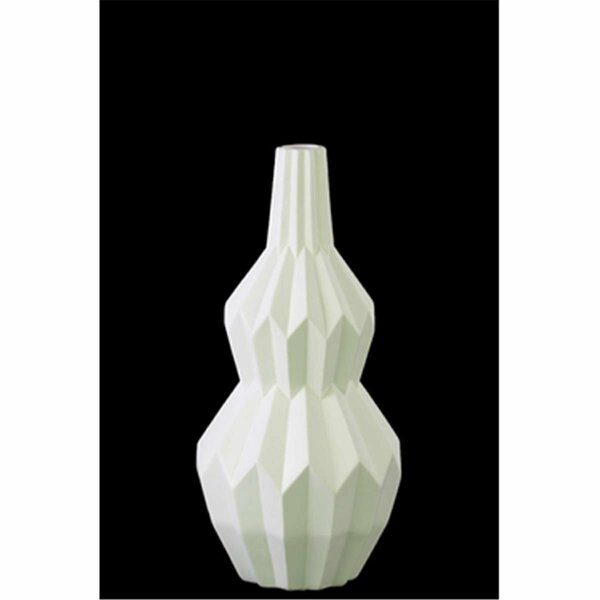 Urban Trends Collection Ceramic Bellied Round Vase with Narrow Lips, White - Small 21457